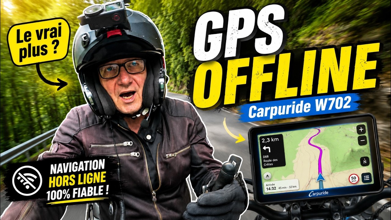 Carpuride W702 Plus présenté au guidon, GPS offline — la promesse de la navigation hors ligne